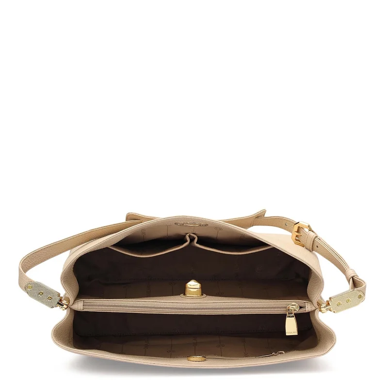 Da Milano Dove Medium Wax Leather Shoulder Bag - Dove for Women | Best Price UAE